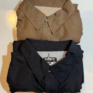 Habit Men's Shirt long Sleeve Black 40+ Solar-Factor Vented Fishing x2